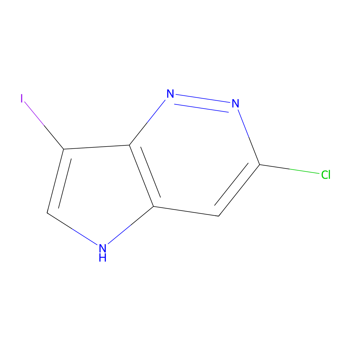 3-chloro-7-iodo-5H-pyrrolo[3,2-c]pyridazine molecular structure, CAS 2901109-60-0