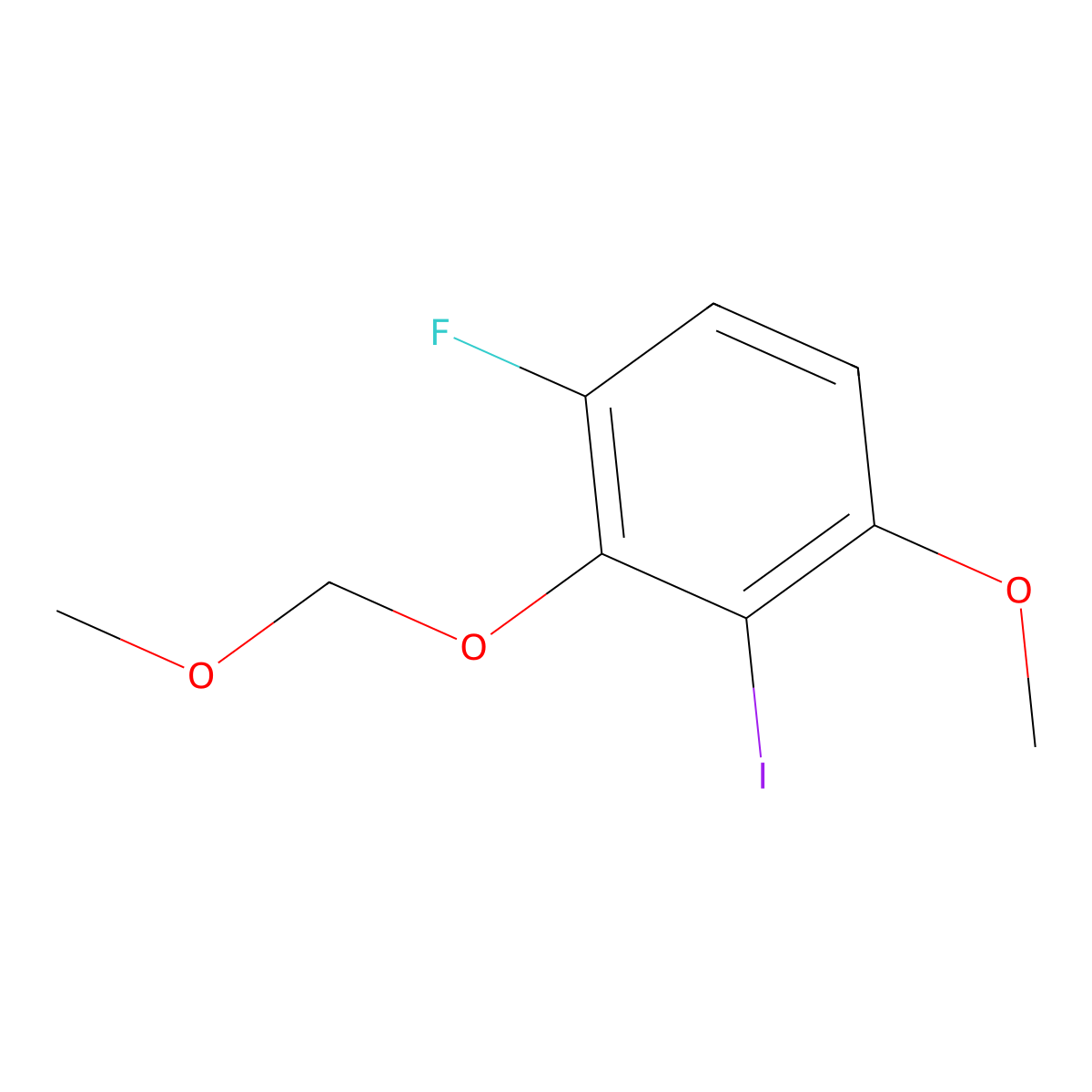 1-Fluoro-3-iodo-4-methoxy-2-(methoxymethoxy)benZene molecular structure, CAS 2901109-63-3