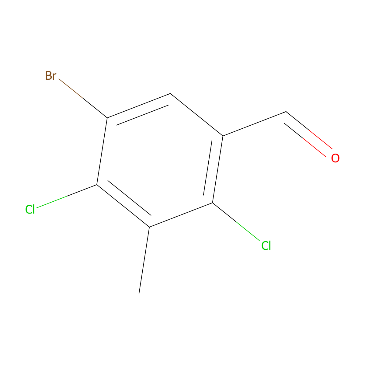 5-Bromo-2,4-dichloro-3-methylbenzaldehyde molecular structure, CAS 2901109-65-5