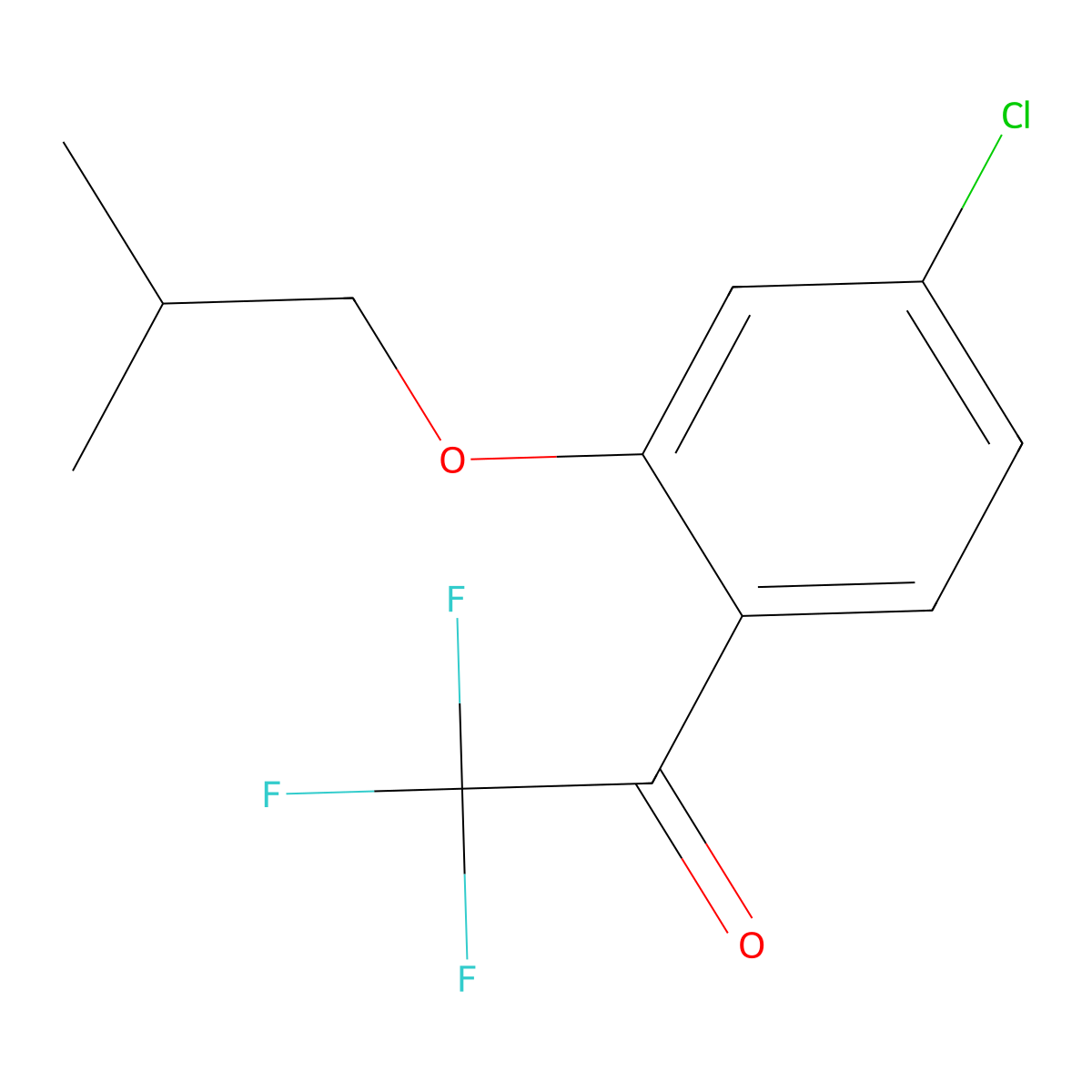 1-(4-Chloro-2-isobutoxyphenyl)-2,2,2-trifluoroethanone molecular structure, CAS 2901109-67-7