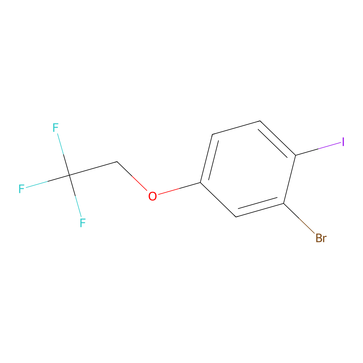 2-Bromo-1-iodo-4-(2,2,2-trifluoroethoxy)benZene molecular structure, CAS 2901109-69-9