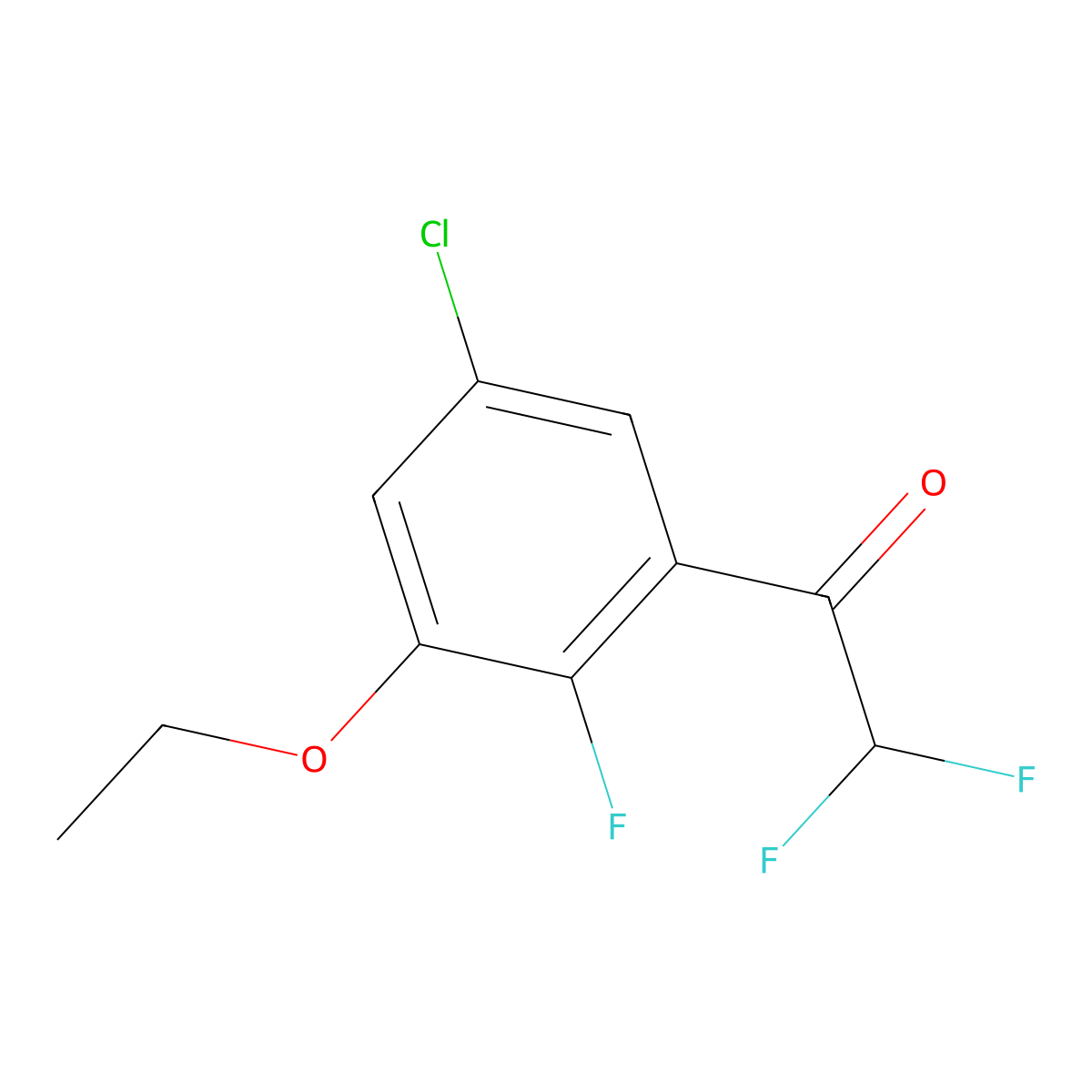 1-(5-Chloro-3-ethoxy-2-fluorophenyl)-2,2-difluoroethanone molecular structure, CAS 2901109-72-4