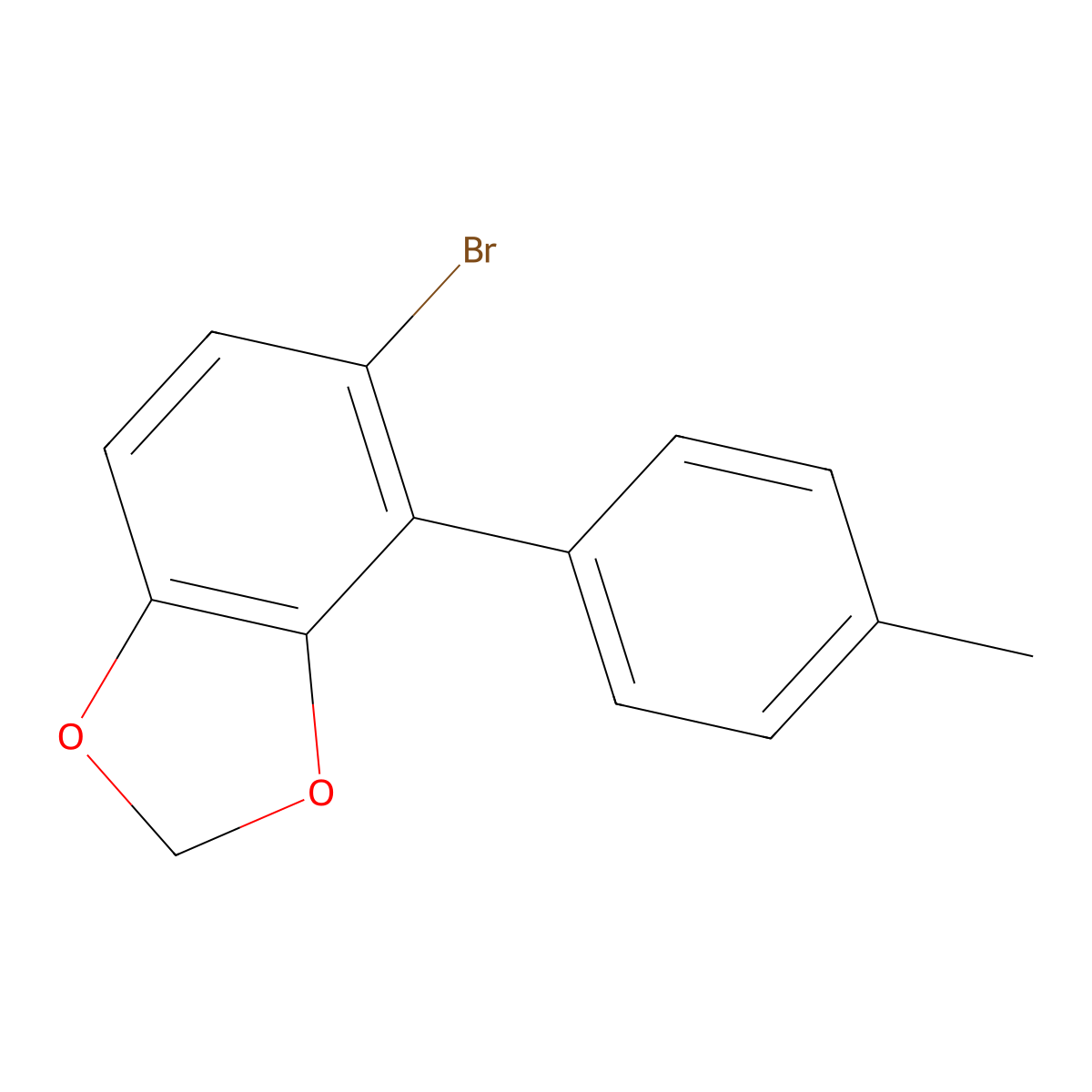 5-Bromo-4-(p-tolyl)benzo[d][1,3]dioxole molecular structure, CAS 2901109-75-7