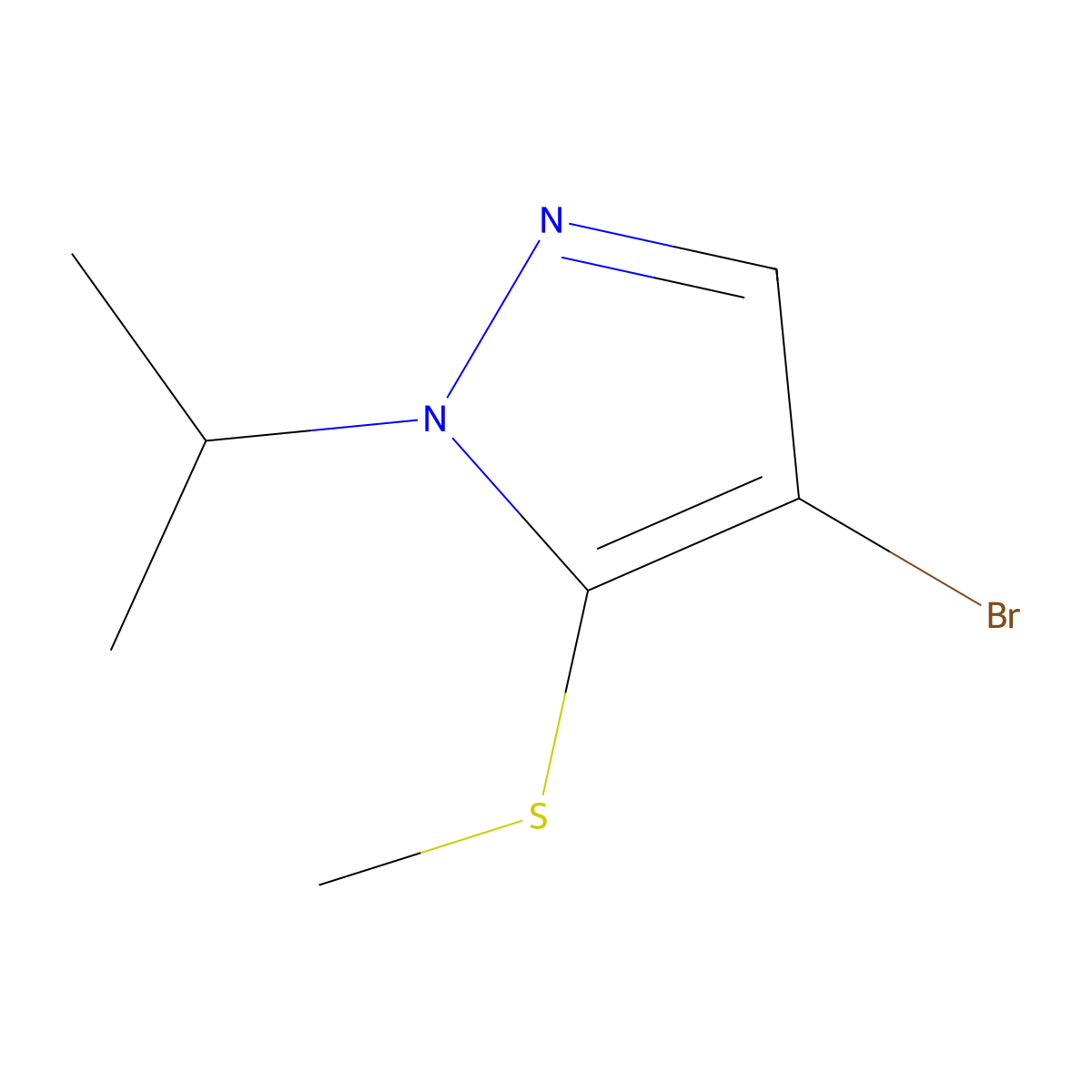 4-Bromo-1-isopropyl-5-(methylthio)-1H-pyraZole molecular structure, CAS 2901109-83-7