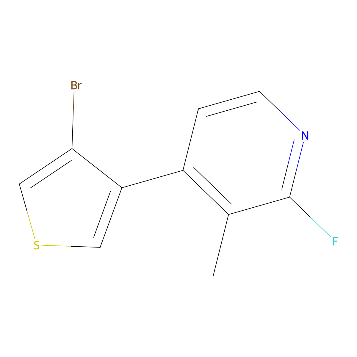 4-(4-Bromothiophen-3-yl)-2-fluoro-3-methylpyridine molecular structure, CAS 2901109-90-6