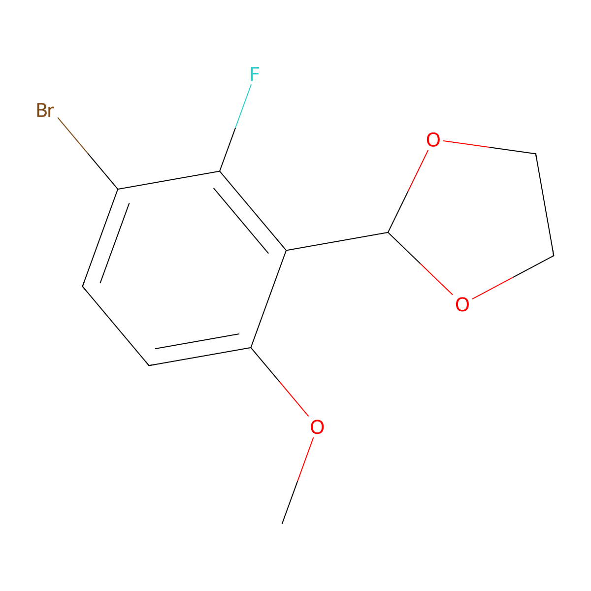 2-(3-Bromo-2-fluoro-6-methoxyphenyl)-1,3-dioxolane molecular structure, CAS 2901109-92-8