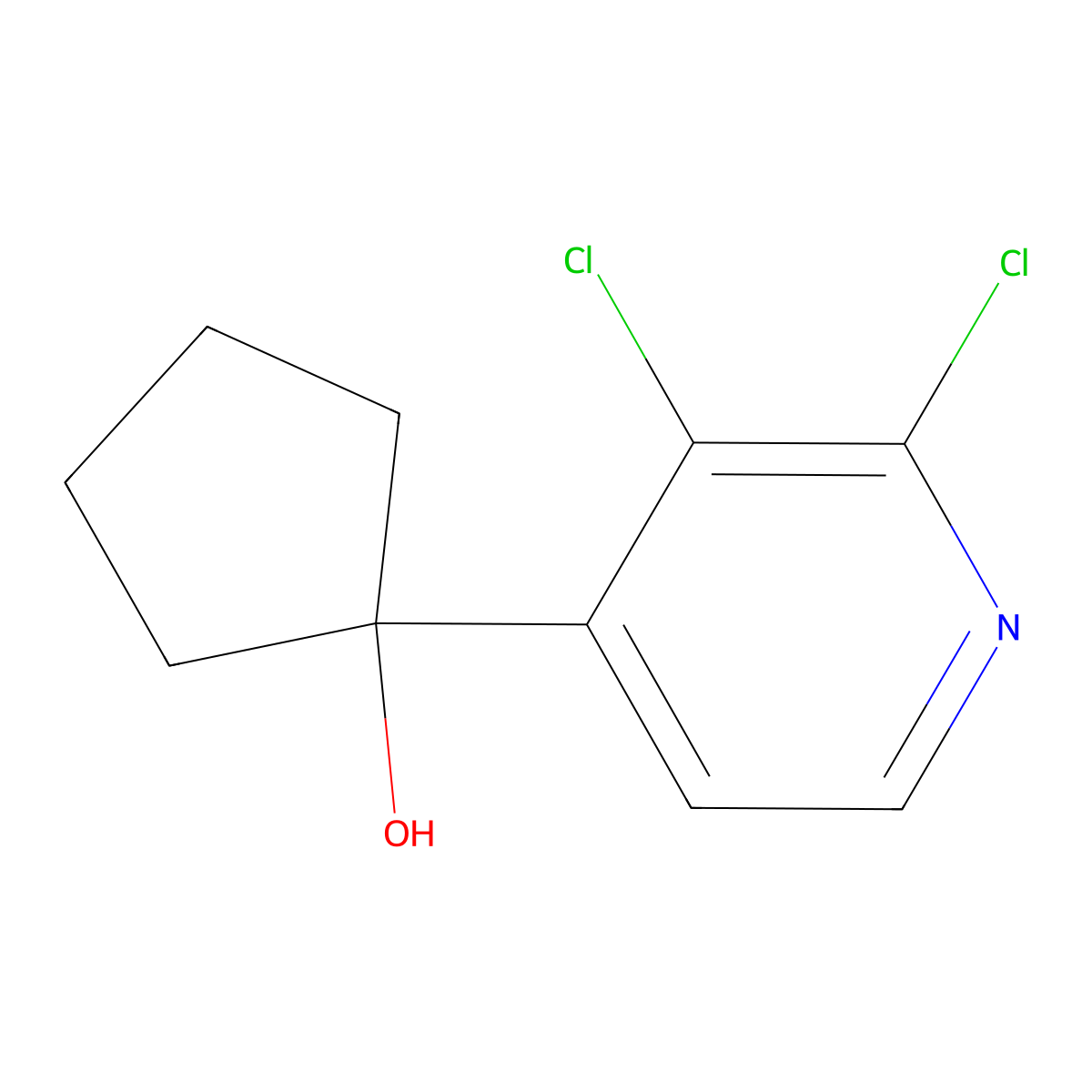 1-(2,3-Dichloropyridin-4-yl)cyclopentan-1-ol molecular structure, CAS 2901109-94-0