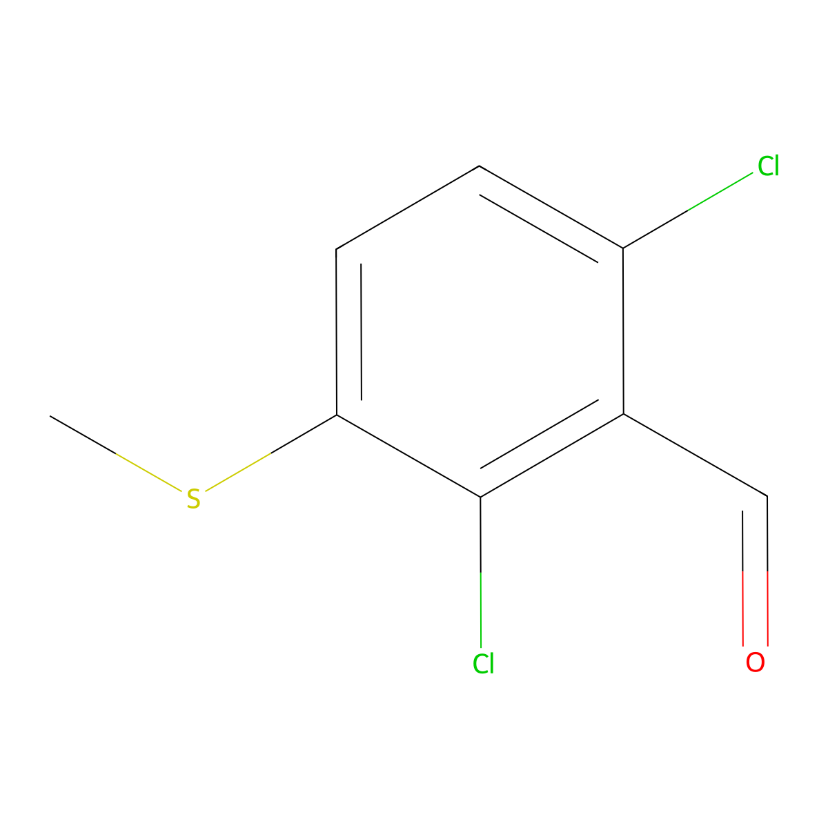 2,6-Dichloro-3-(methylthio)benZaldehyde molecular structure, CAS 2901109-95-1