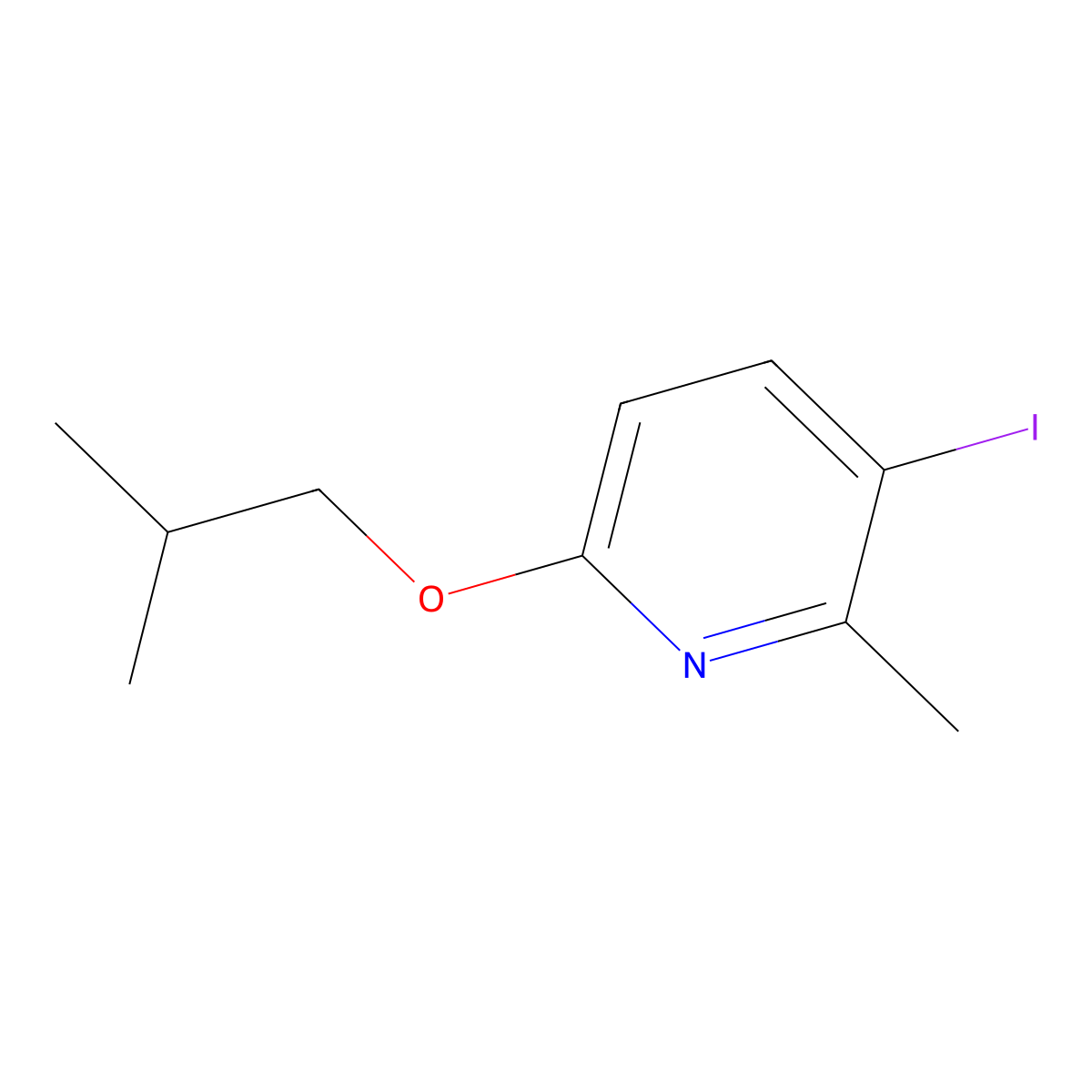 3-Iodo-6-isobutoxy-2-methylpyridine molecular structure, CAS 2901109-97-3