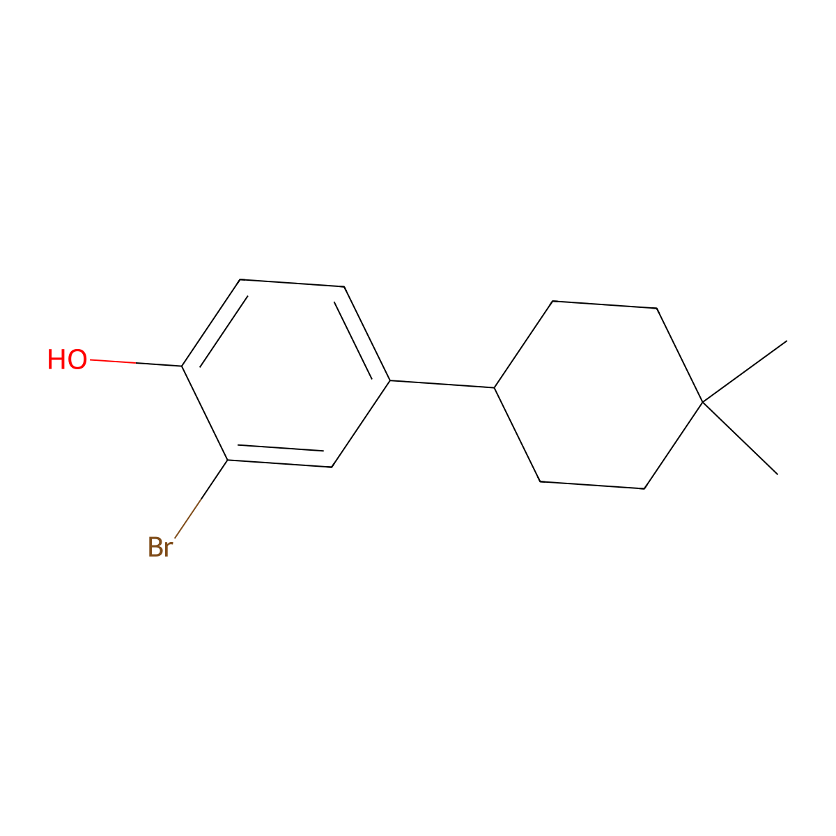 2-Bromo-4-(4,4-dimethylcyclohexyl)phenol molecular structure, CAS 2901110-01-6