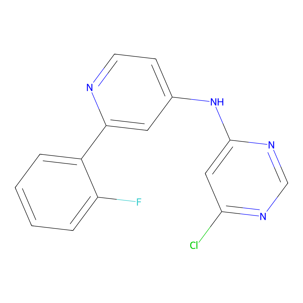 6-chloro-N-(2-(2-fluorophenyl)pyridin-4-yl)pyrimidin-4-amine molecular structure, CAS 2901795-24-0