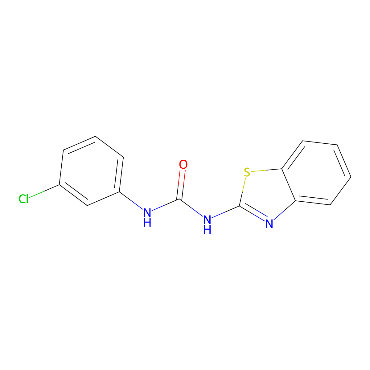 N-(1,3-Benzothiazol-2-YL)-N'-(3-chlorophenyl)urea molecular structure, CAS 29018-78-8