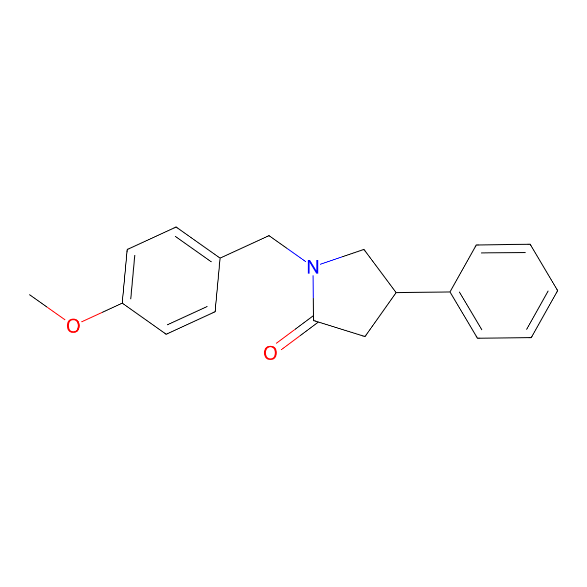 1-[(4-Methoxyphenyl)methyl]-4-phenylpyrrolidin-2-one molecular structure, CAS 2901803-64-1
