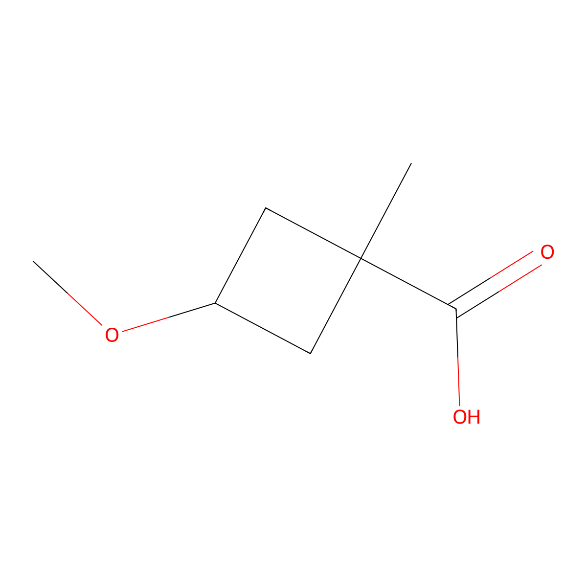 3-Methoxy-1-methylcyclobutane-1-carboxylic acid molecular structure, CAS 2901950-12-5