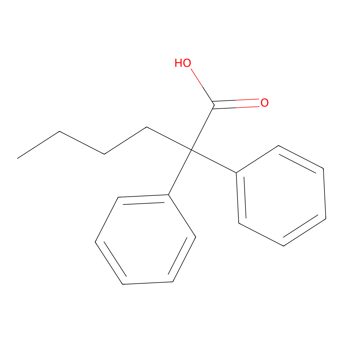 2,2-Diphenylhexanoic acid molecular structure, CAS 2902-60-5