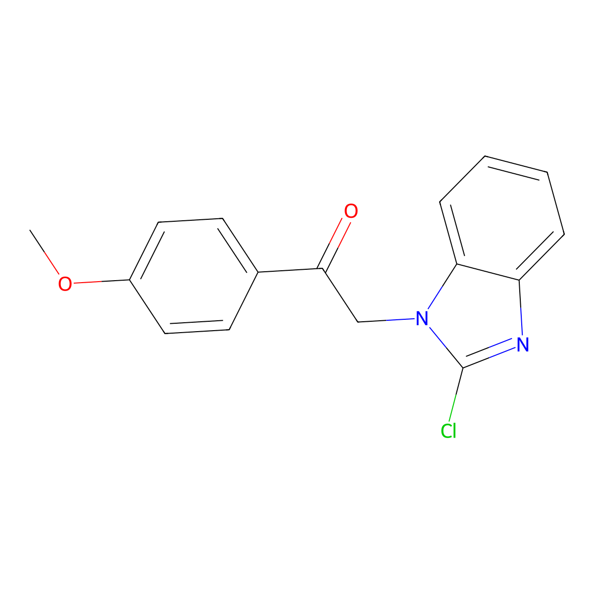 2-(2-chloro-1H-benzimidazol-1-yl)-1-(4-methoxyphenyl)ethanone molecular structure, CAS 29020-06-2