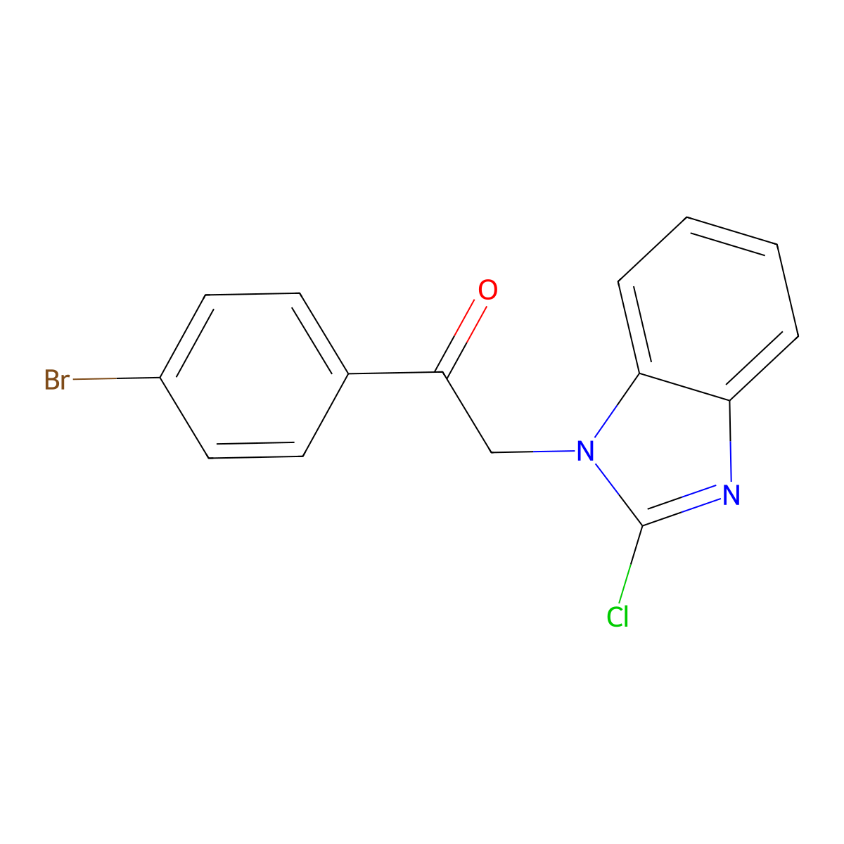1-(4-bromophenyl)-2-(2-chloro-1H-benzimidazol-1-yl)ethanone molecular structure, CAS 29020-48-2