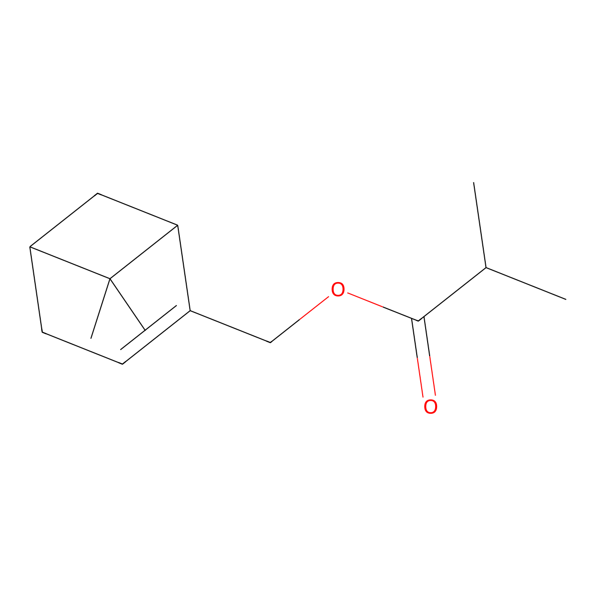 Myrtenyl isobutyrate molecular structure, CAS 29021-37-2