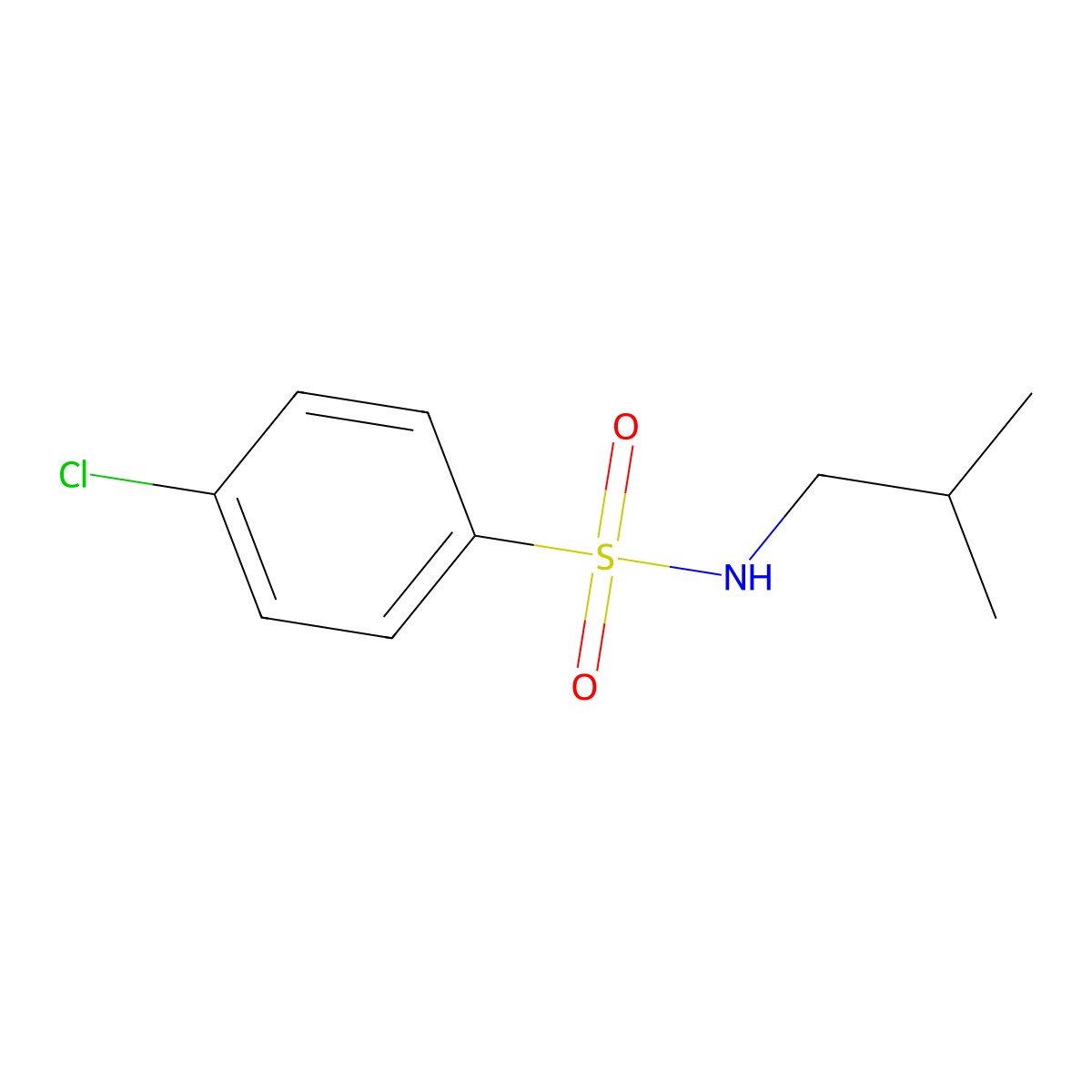 4-chloro-N-(2-methylpropyl)benzenesulfonamide molecular structure, CAS 29024-82-6