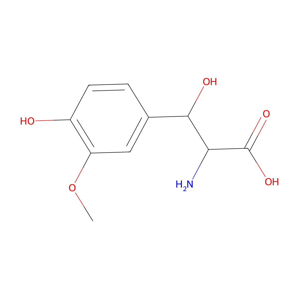 DL-(4-hydroxy-3-methoxyphenyl)serine molecular structure, CAS 29025-01-2