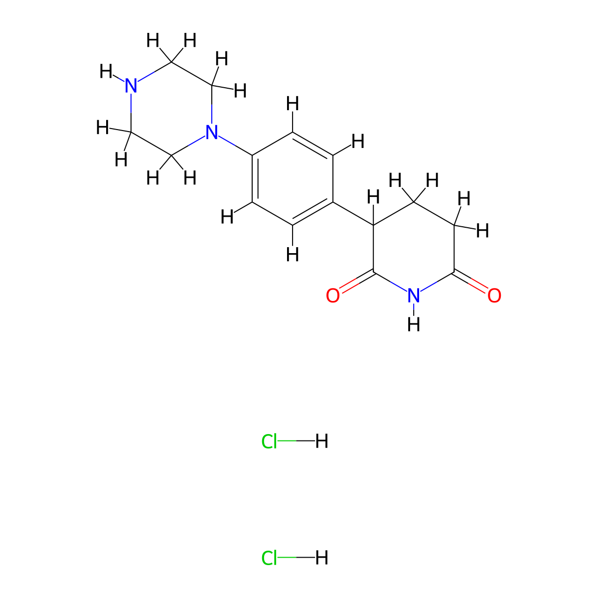 3-(4-(Piperazin-1-YL)phenyl)piperidine-2,6-dione dihydrochloride molecular structure, CAS 2902651-89-0