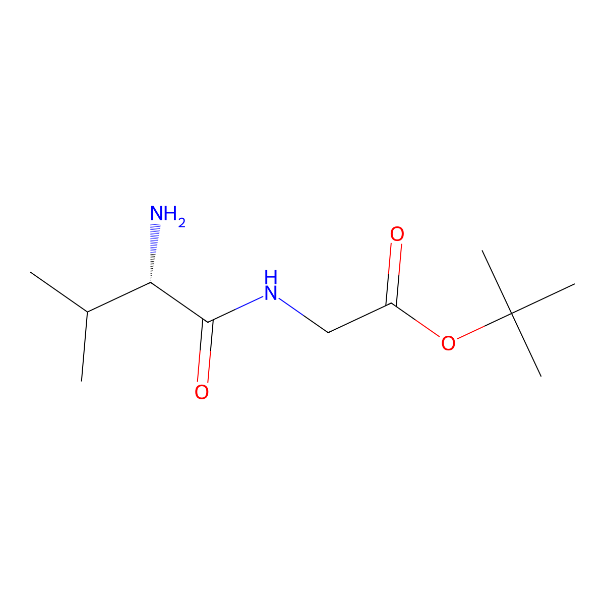 Tert-butyl 2-[(2S)-2-amino-3-methylbutanamido]acetate molecular structure, CAS 29028-34-0