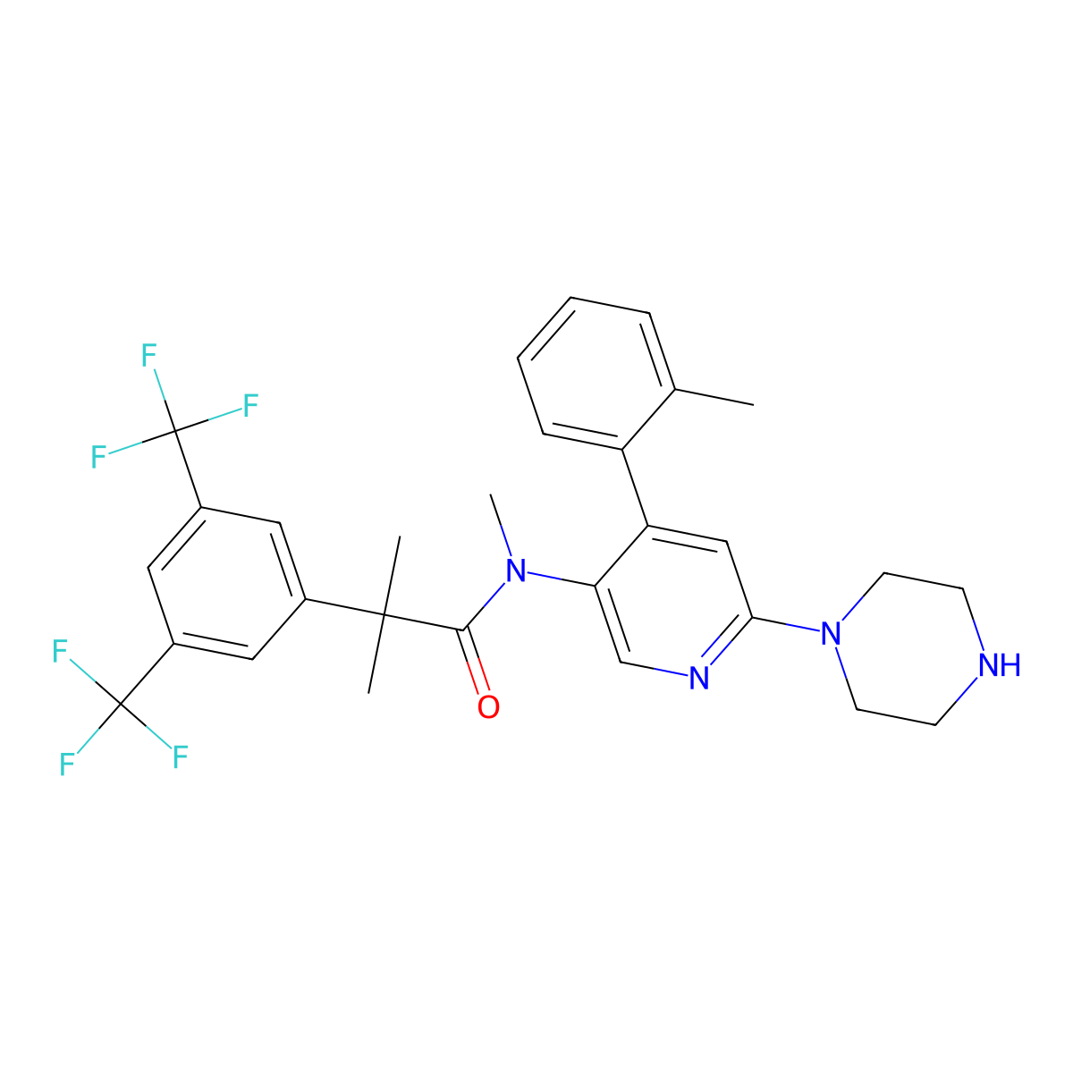 N-Desmethyl Netupitant molecular structure, CAS 290296-72-9