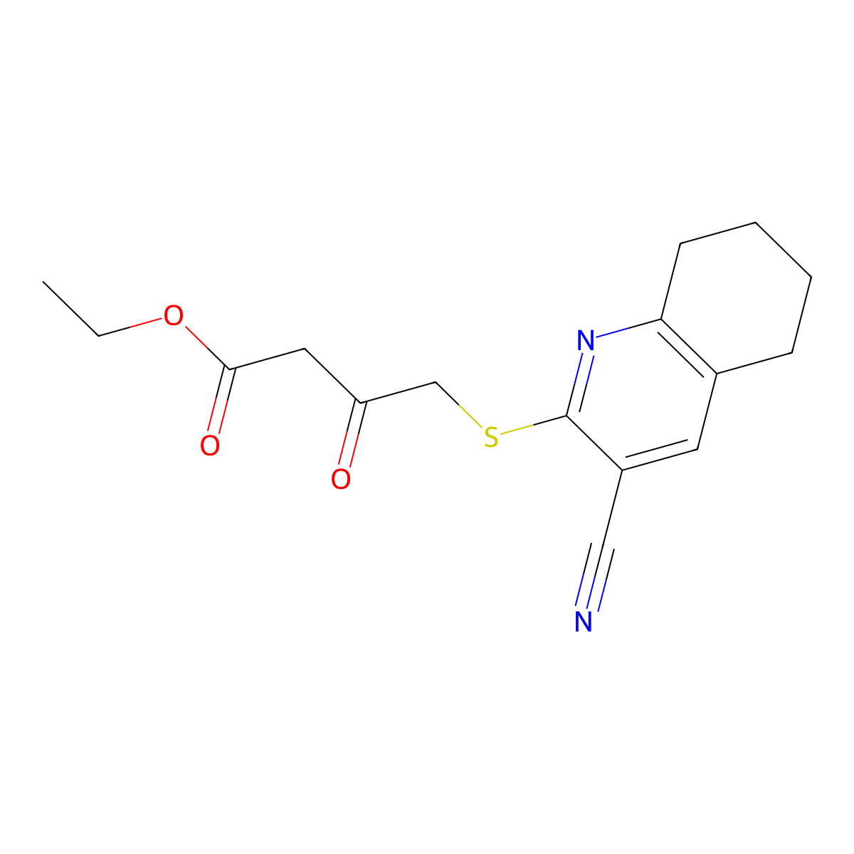 Ethyl 4-[(3-cyano-5,6,7,8-tetrahydroquinolin-2-yl)sulfanyl]-3-oxobutanoate molecular structure, CAS 290299-62-6