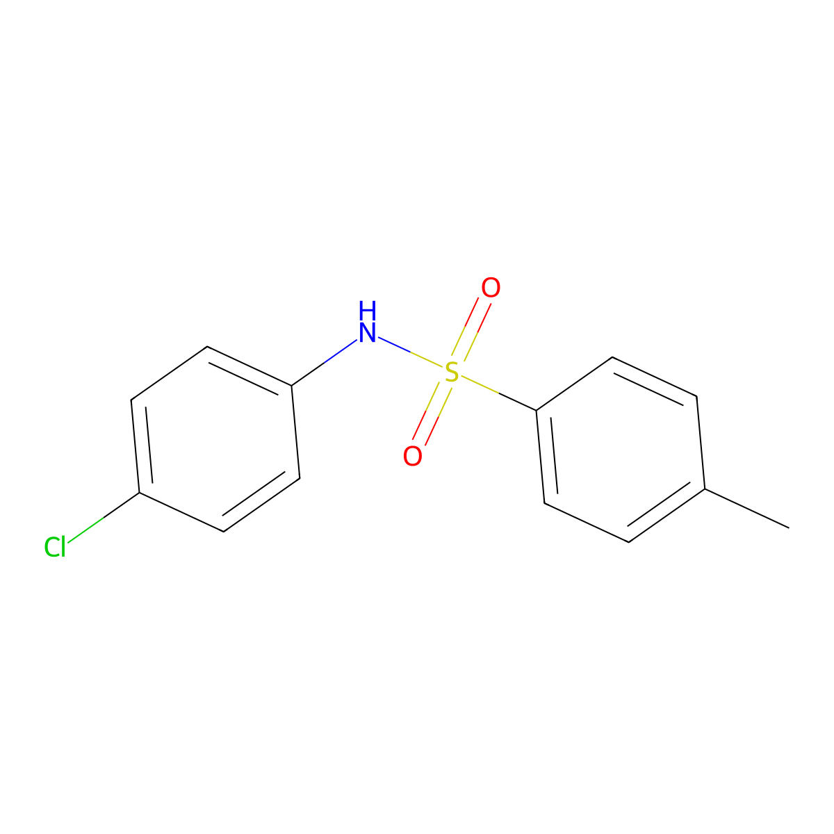 Benzenesulfonamide, N-(4-chlorophenyl)-4-methyl- molecular structure, CAS 2903-34-6