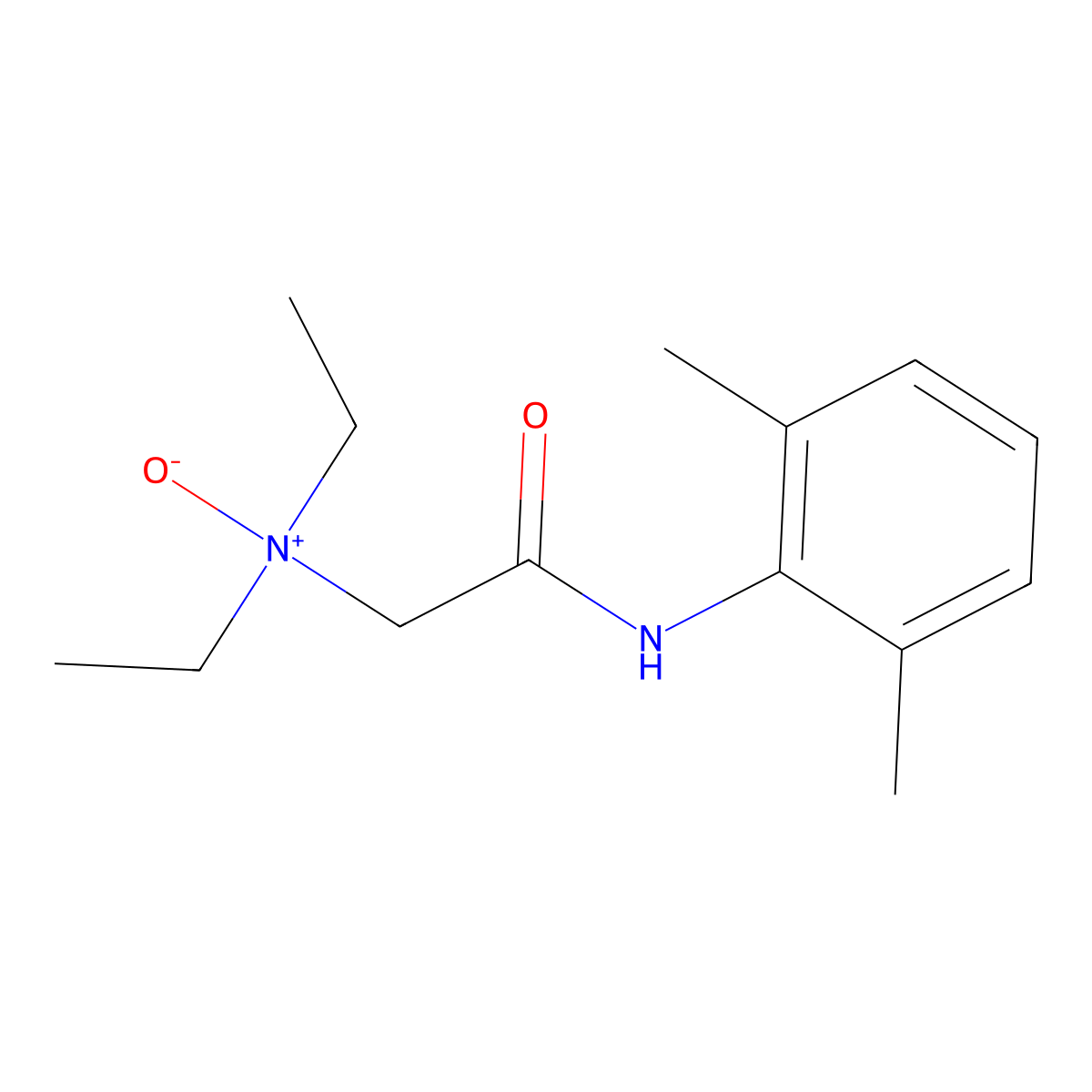 Lignocaine N-oxide molecular structure, CAS 2903-45-9