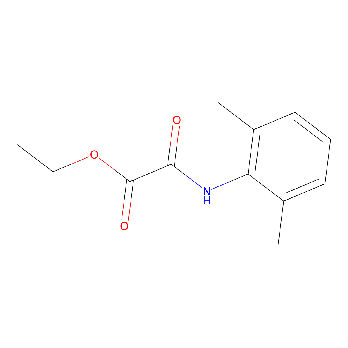 Ethyl ((2,6-dimethylphenyl)carbamoyl)formate molecular structure, CAS 2903-46-0