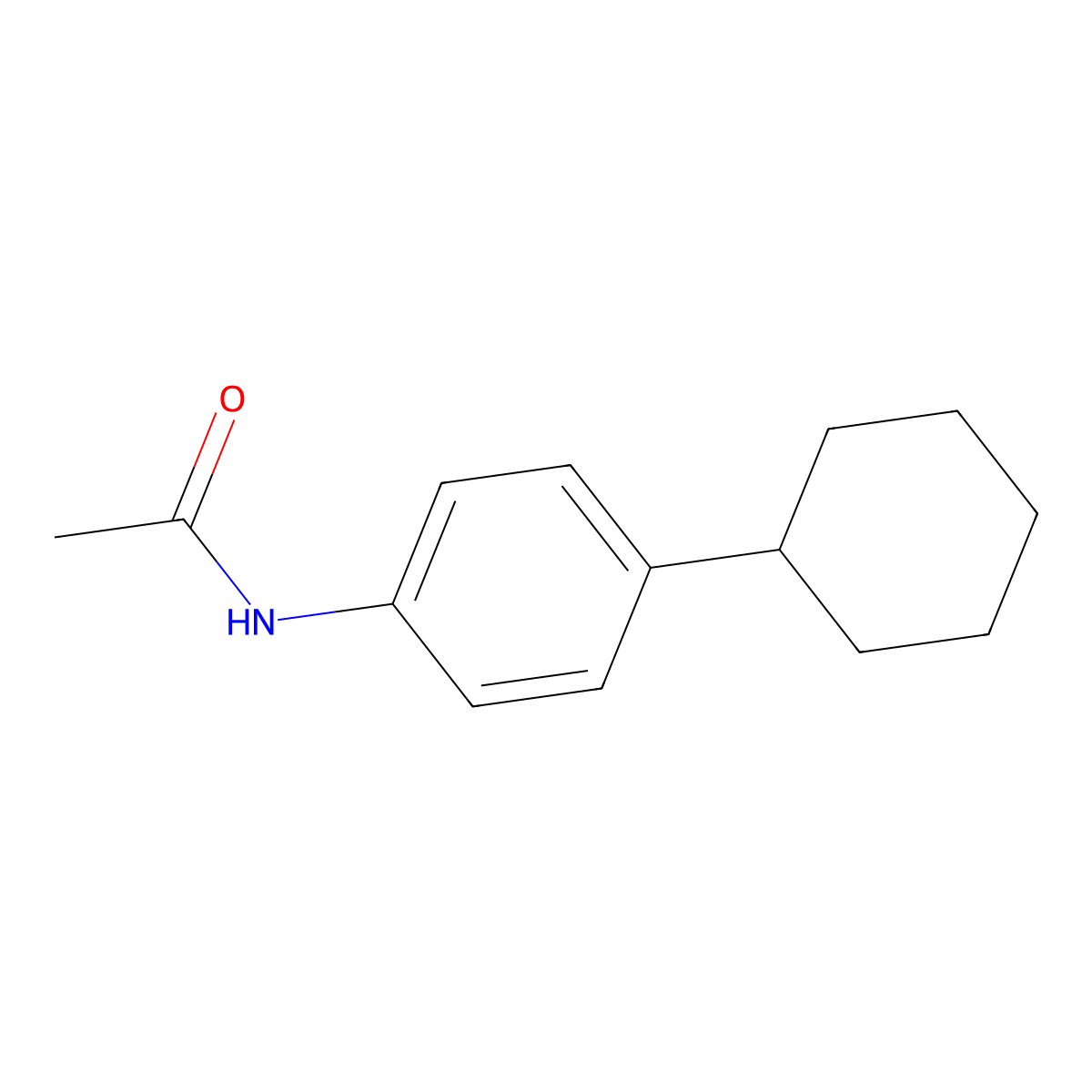 N-(4-cyclohexylphenyl)acetamide molecular structure, CAS 29030-57-7
