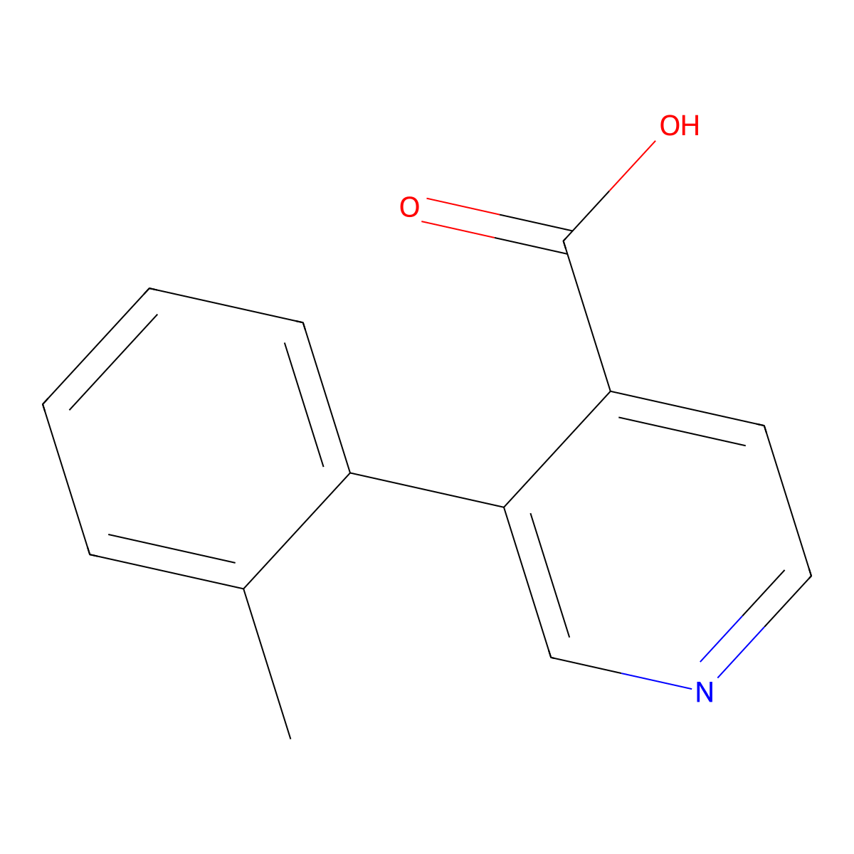 3-(2-Methylphenyl)-4-pyridinecarboxylic acid molecular structure, CAS 290300-98-0