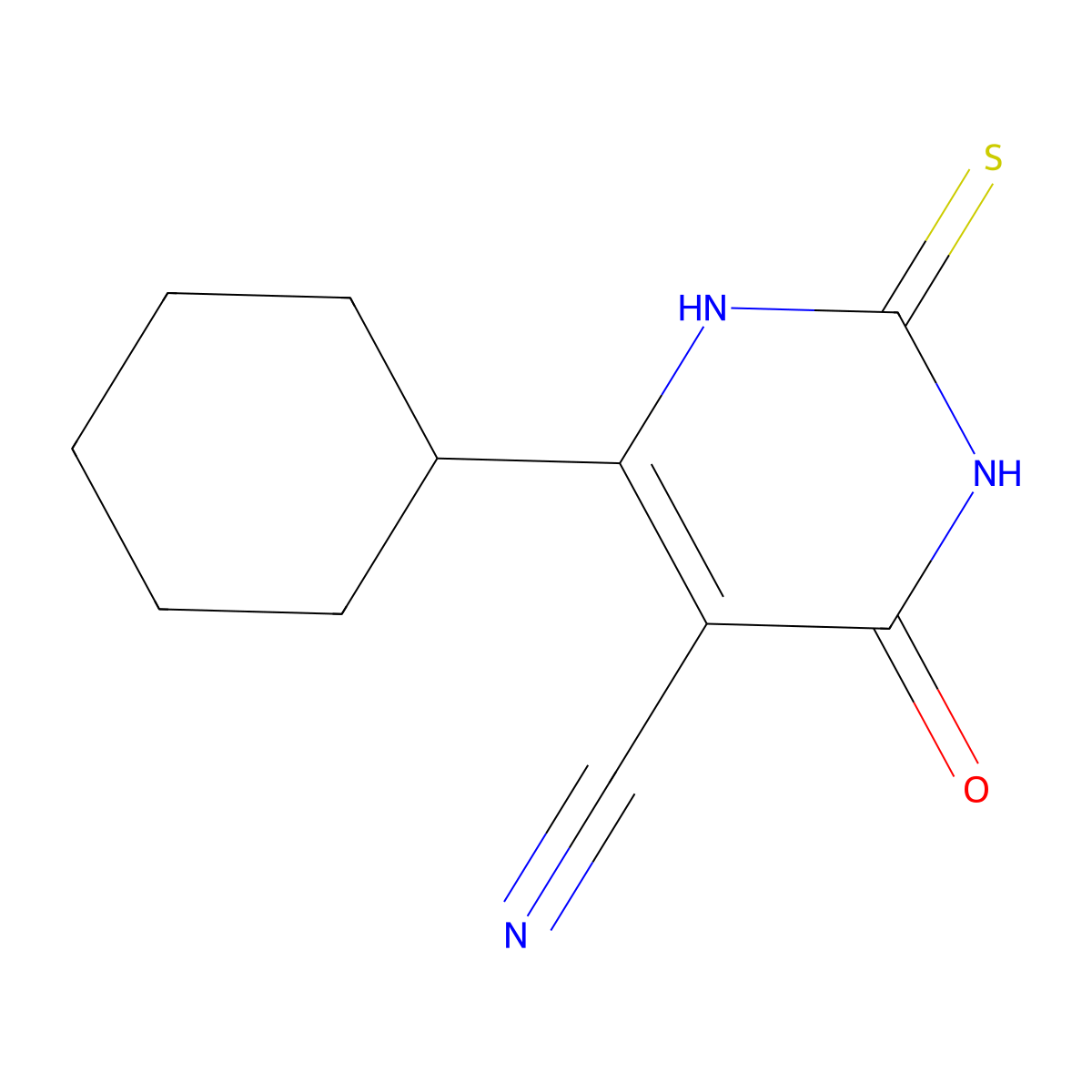 5-Cyano-6-cyclohexyl-2-thiouracil molecular structure, CAS 290313-19-8