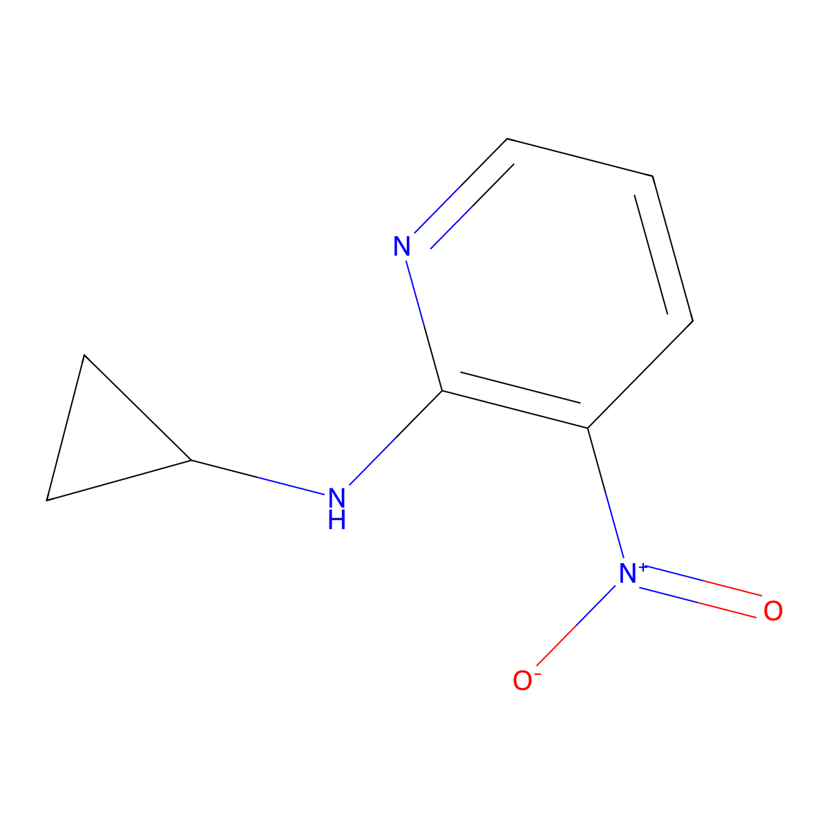 N-cyclopropyl-3-nitropyridin-2-amine molecular structure, CAS 290313-20-1