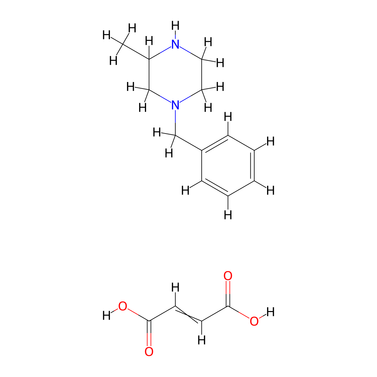 1-Benzyl-3-methyl-piperazine monofumarate molecular structure, CAS 290313-44-9