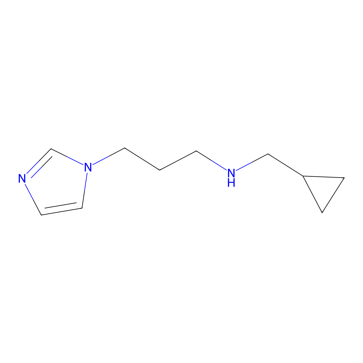 (Cyclopropylmethyl)[3-(1H-imidazol-1-yl)propyl]amine molecular structure, CAS 290328-47-1
