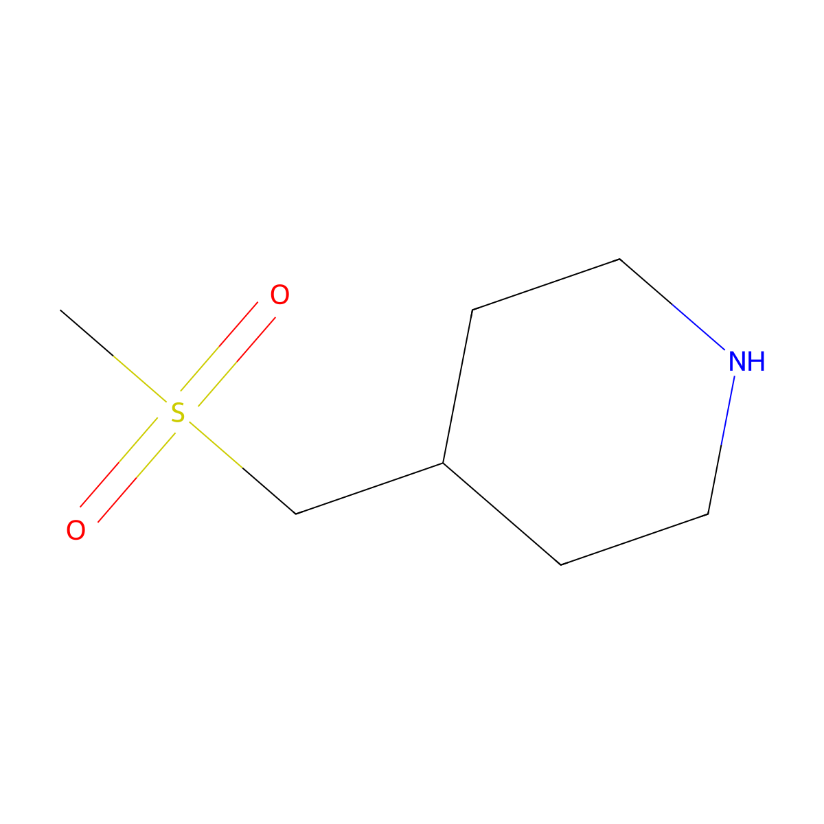 4-((Methylsulfonyl)methyl)piperidine molecular structure, CAS 290328-53-9