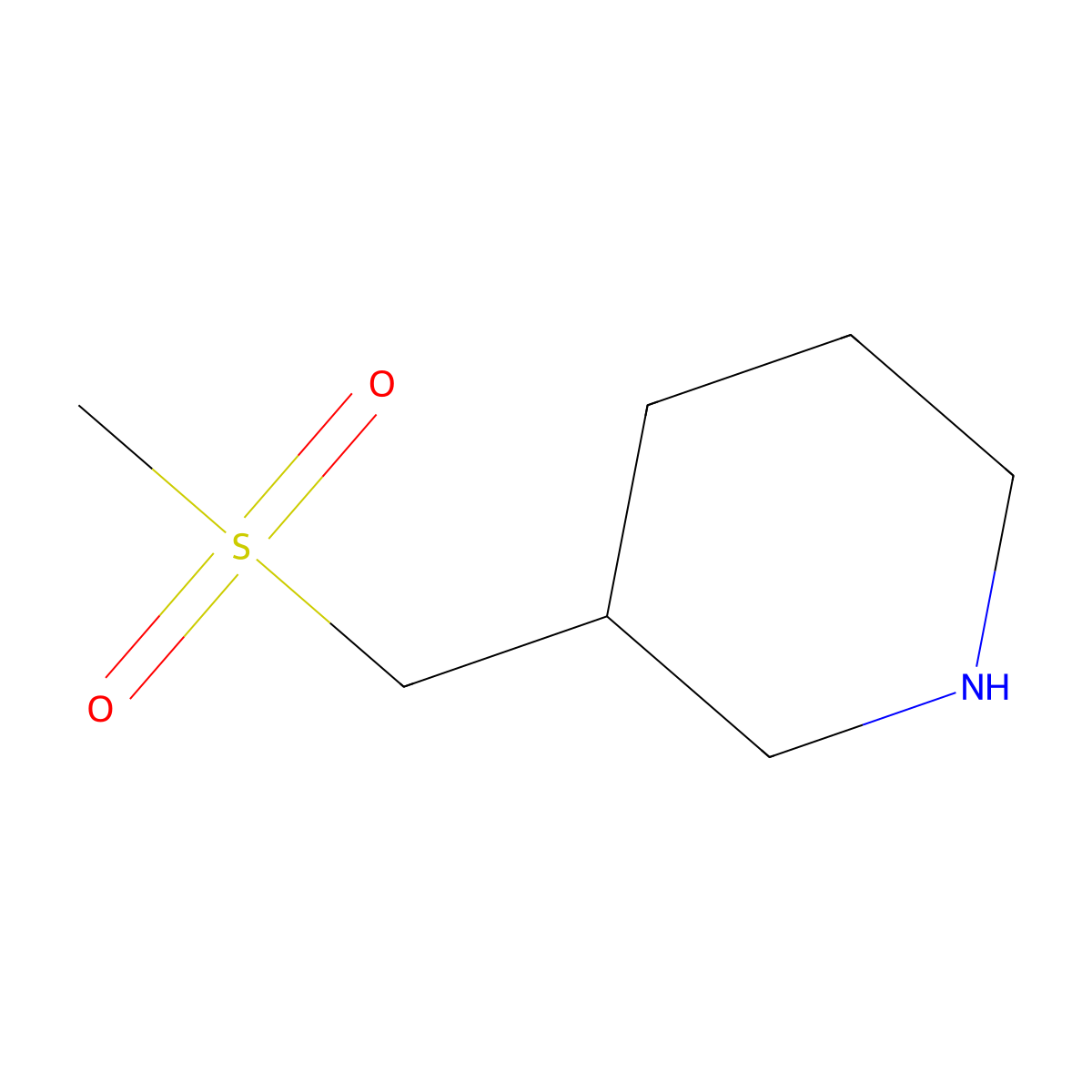 3-((Methylsulfonyl)methyl)piperidine molecular structure, CAS 290328-54-0