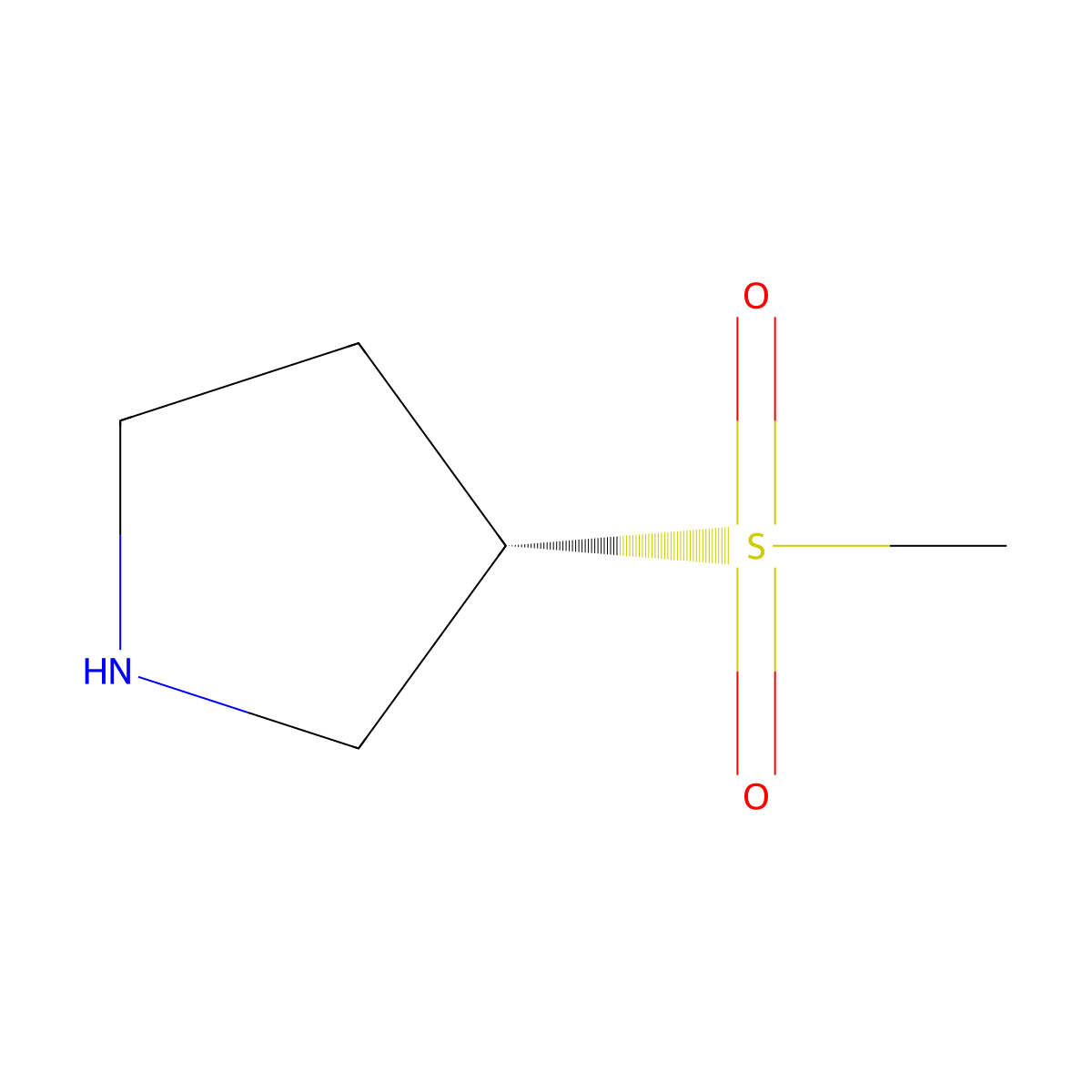 (S)-3-(Methylsulfonyl)pyrrolidine molecular structure, CAS 290328-57-3