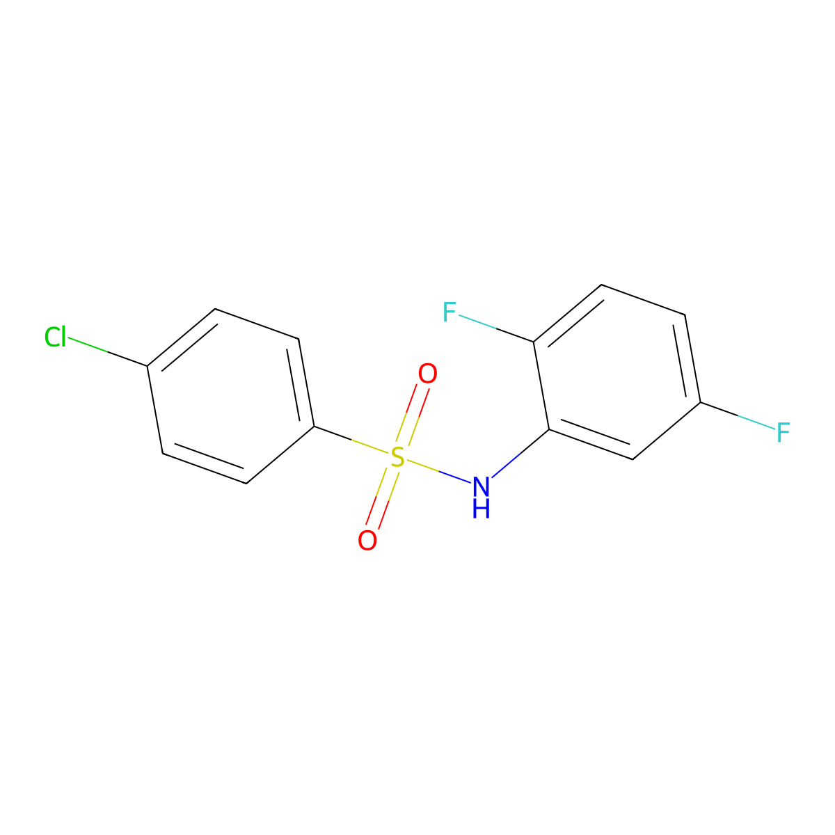 4-chloro-N-(2,5-difluorophenyl)benzenesulfonamide molecular structure, CAS 290331-05-4