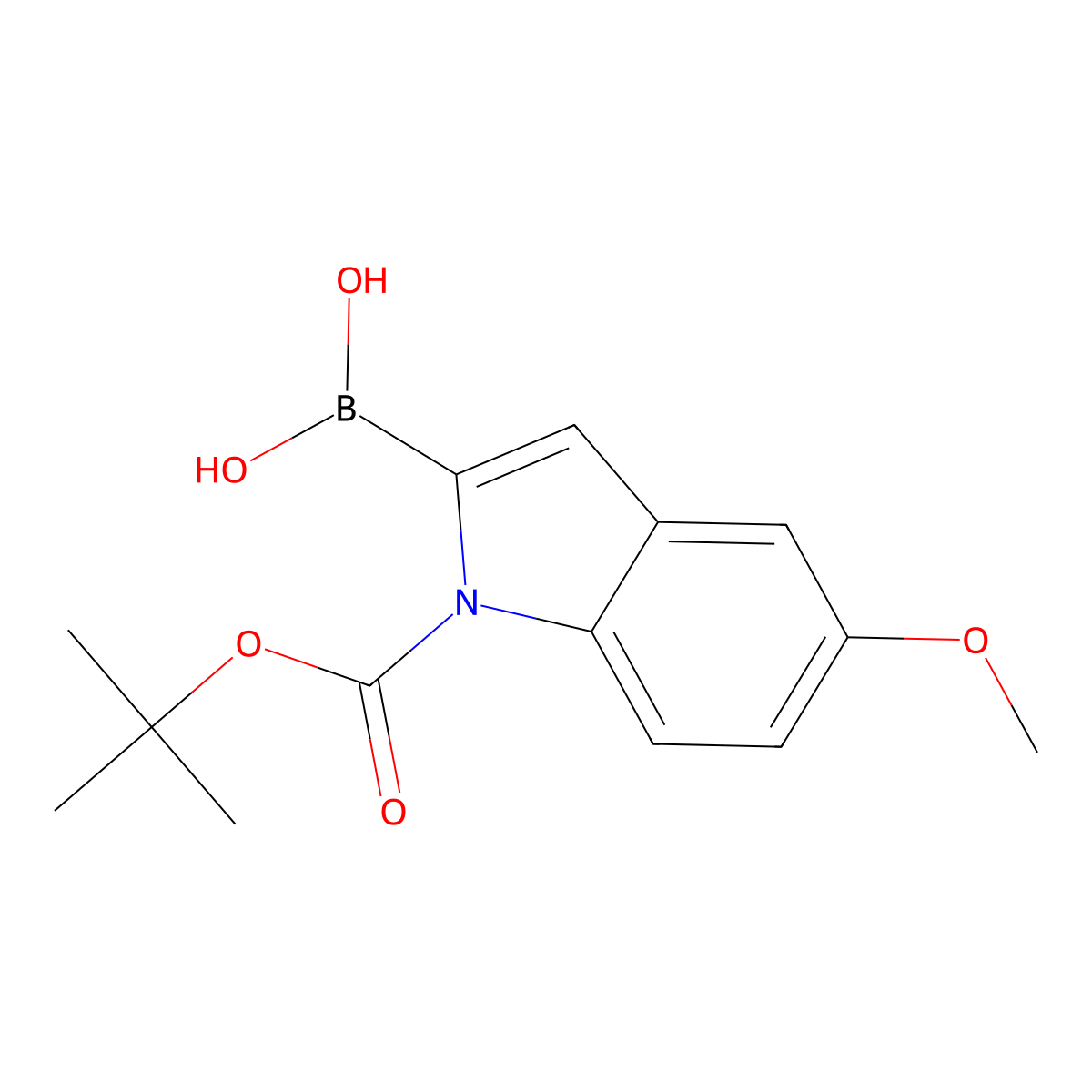 1-Boc-5-methoxyindole-2-boronic acid molecular structure, CAS 290331-71-4