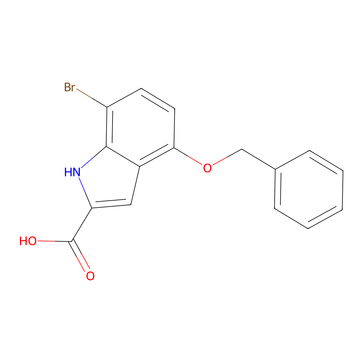 4-(benzyloxy)-7-bromo-1H-indole-2-carboxylic acid molecular structure, CAS 290333-15-2