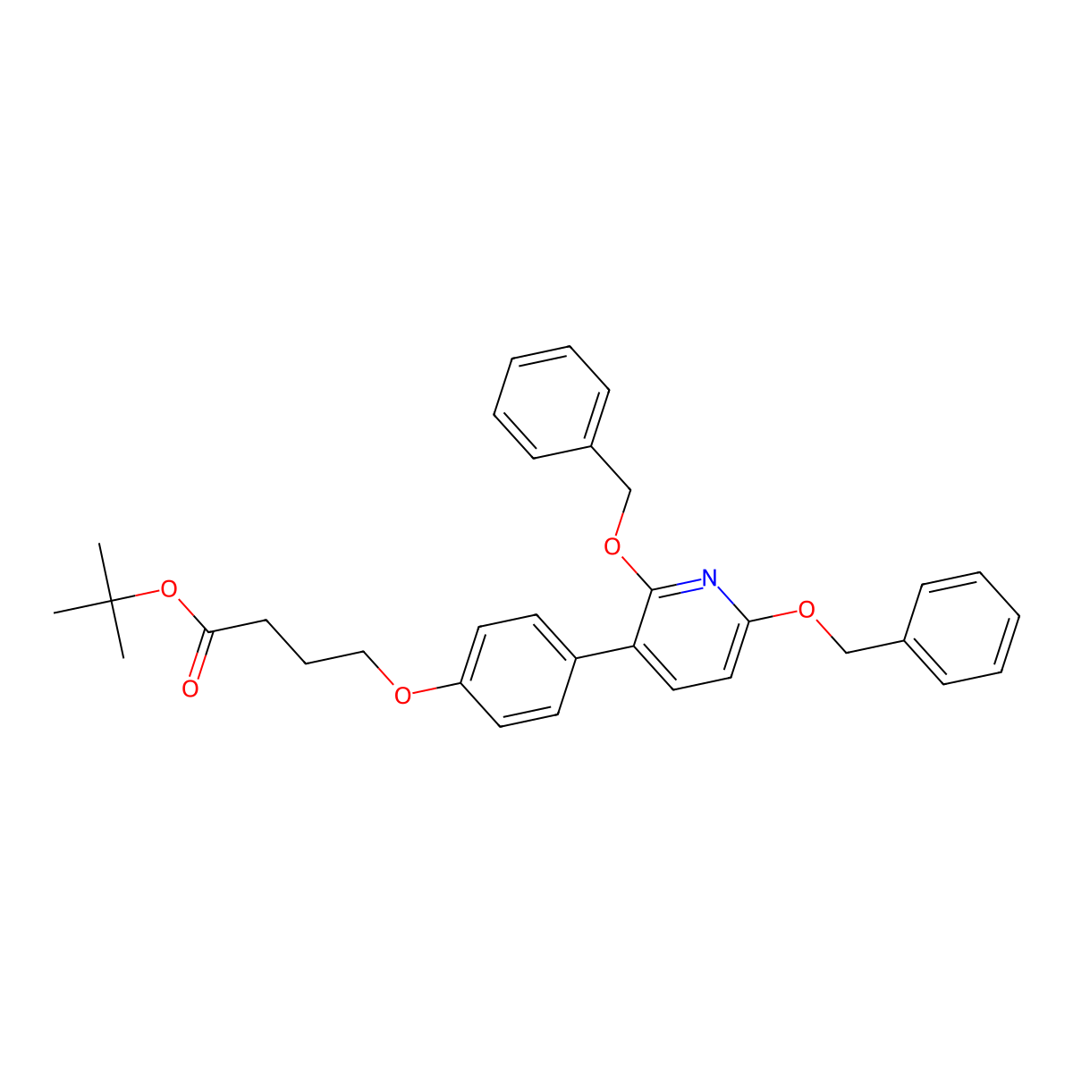 tert-Butyl 4-(4-(2,6-bis(benzyloxy)pyridin-3-yl)phenoxy)butanoate molecular structure, CAS 2903421-50-9