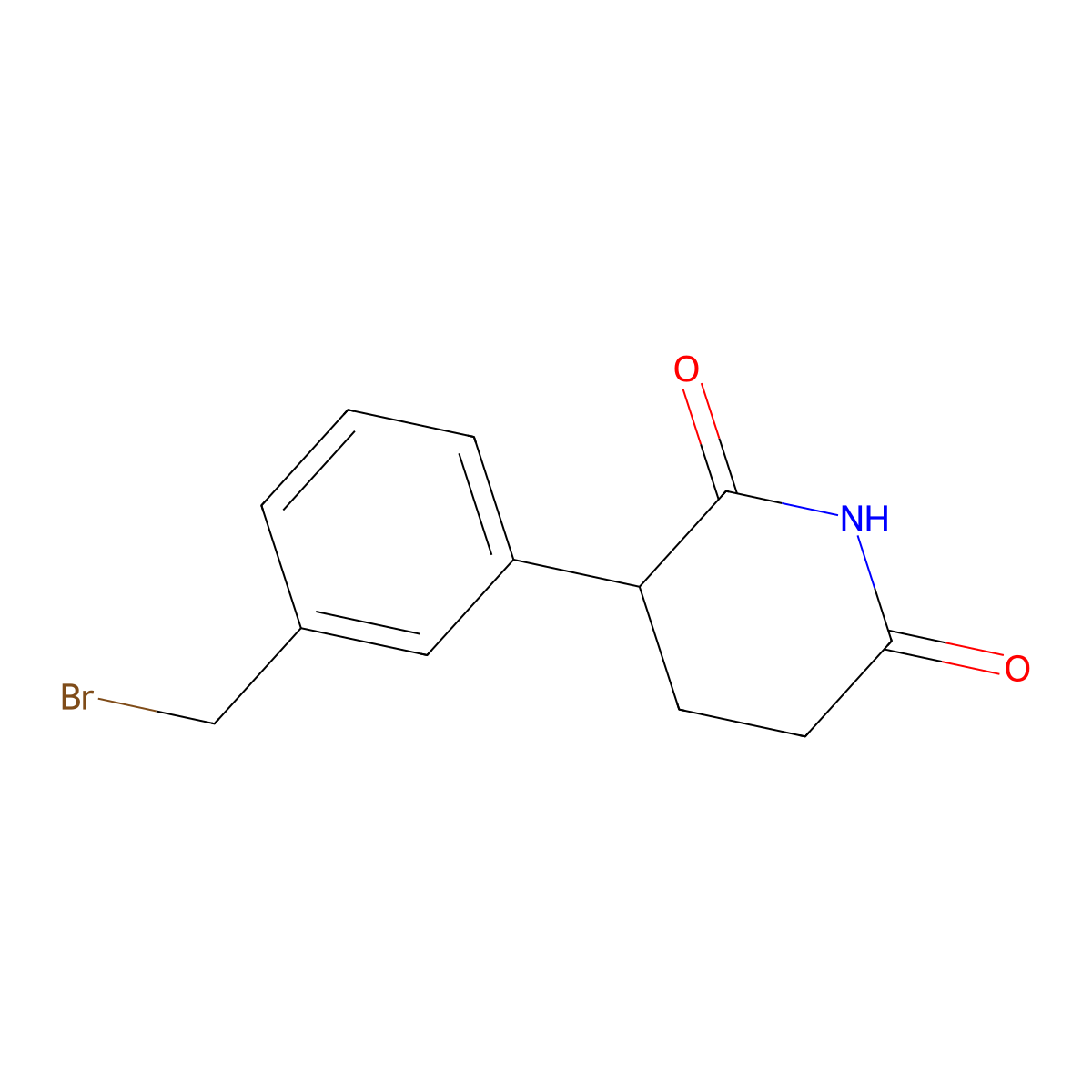 3-[3-(Bromomethyl)phenyl]piperidine-2,6-dione molecular structure, CAS 2903421-71-4