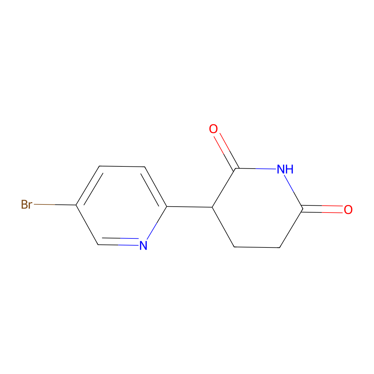 3-(5-Bromopyridin-2-yl)piperidine-2,6-dione molecular structure, CAS 2903424-11-1