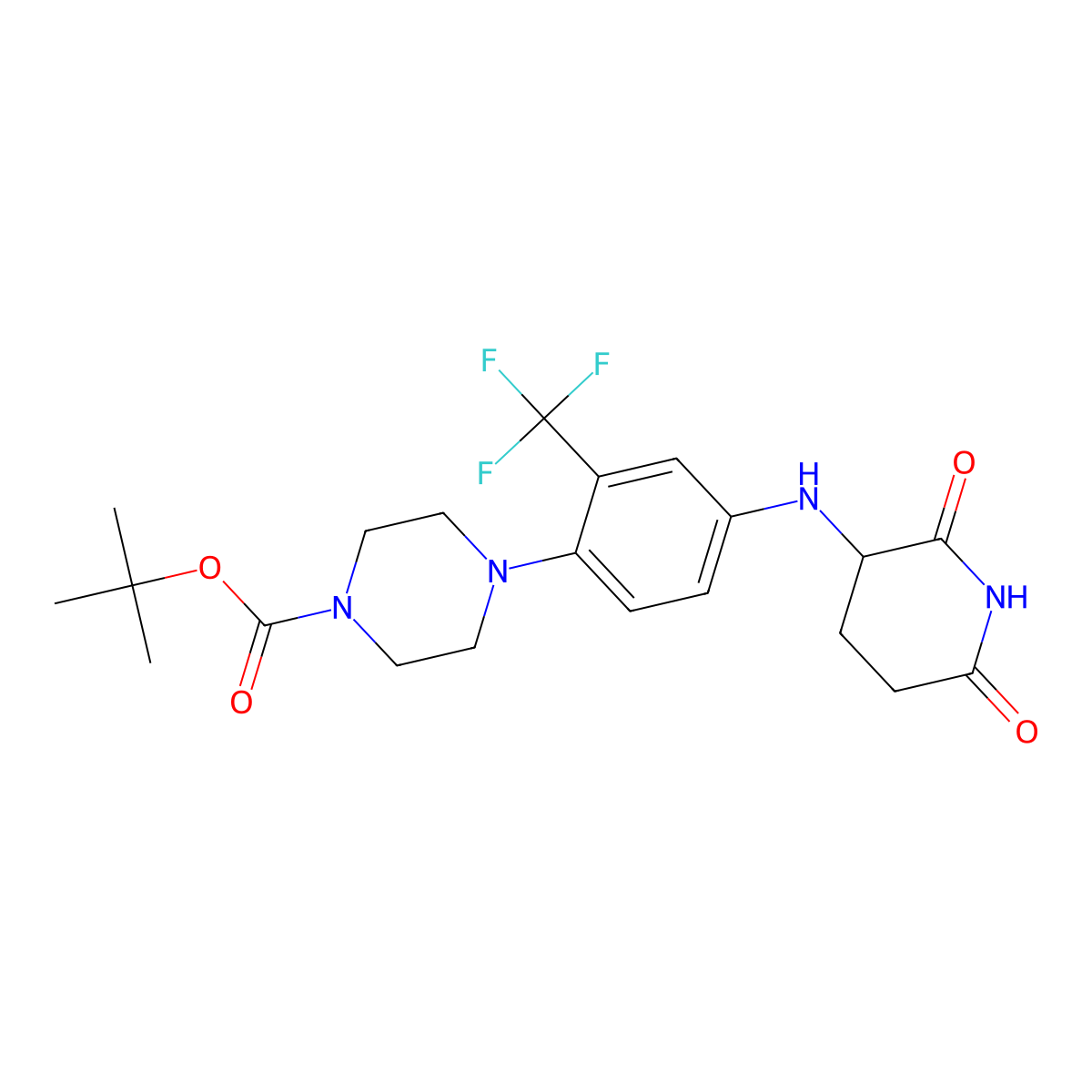 Tert-butyl 4-(4-((2,6-dioxopiperidin-3-yl)amino)-2-(trifluoromethyl)phenyl)piperazine-1-carboxylate molecular structure, CAS 2903425-28-3