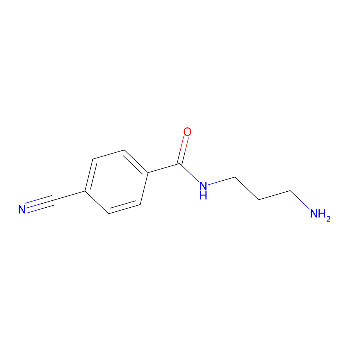 N-(3-aminopropyl)-4-cyanobenzamide molecular structure, CAS 290344-75-1