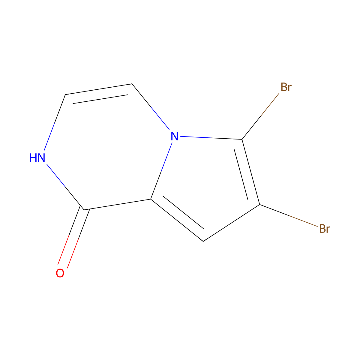 6,7-dibromo-1H,2H-pyrrolo[1,2-a]pyrazin-1-one molecular structure, CAS 290353-35-4