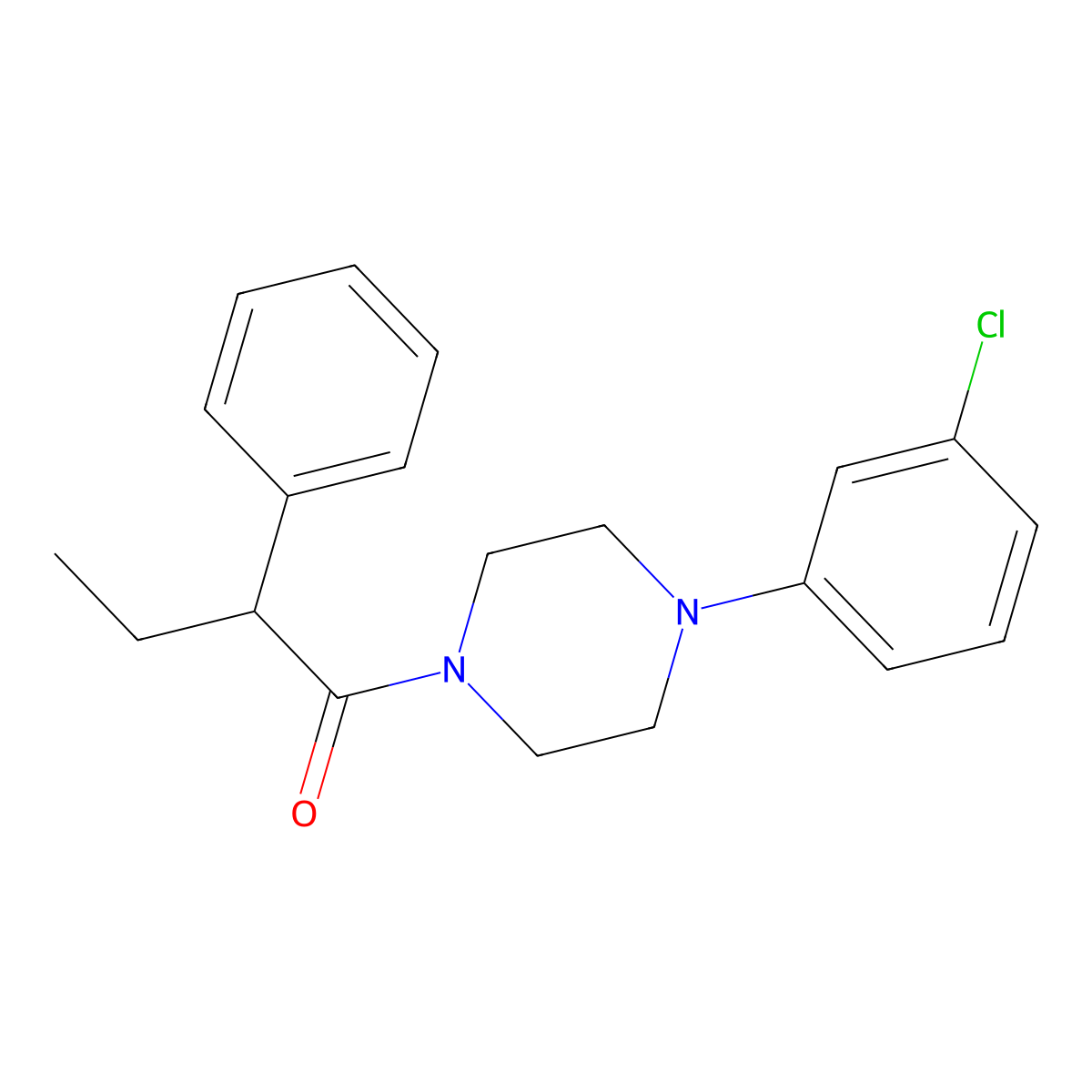 1-[4-(3-Chlorophenyl)piperazin-1-yl]-2-phenylbutan-1-one molecular structure, CAS 290363-03-0